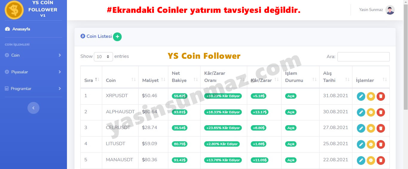 YS Coin Follower