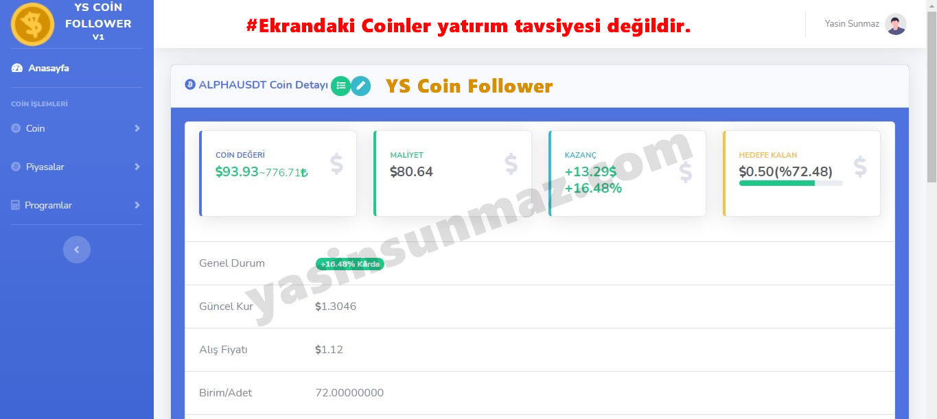YS Coin Follower