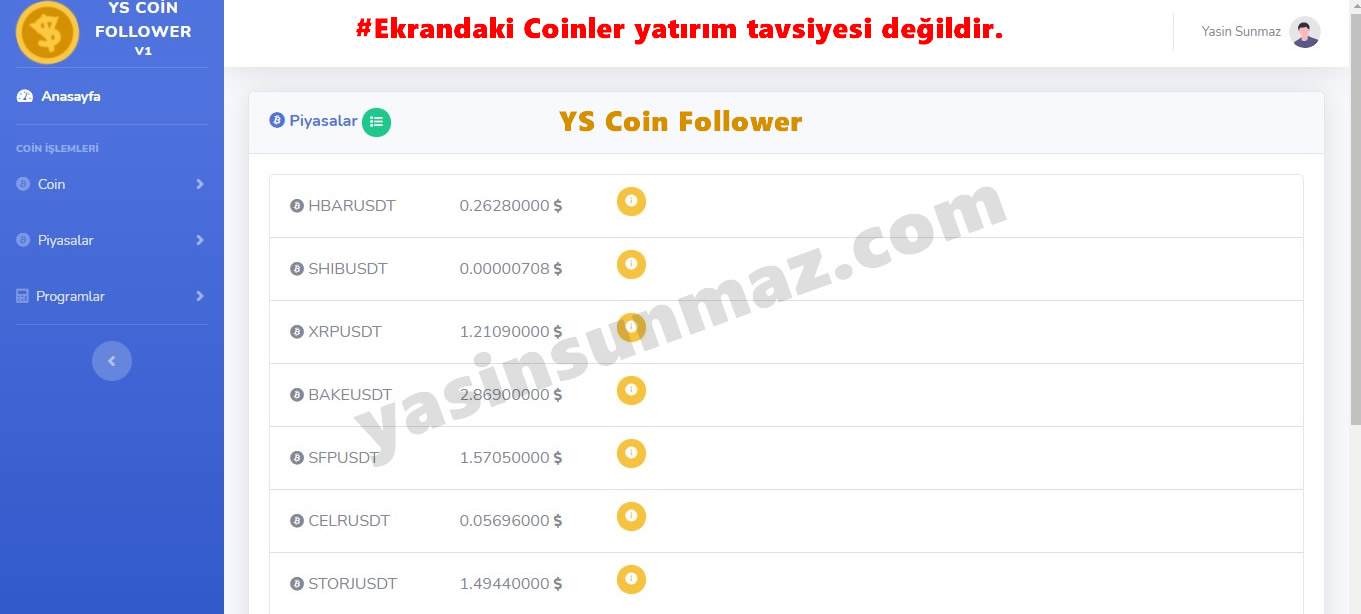 YS Coin Follower